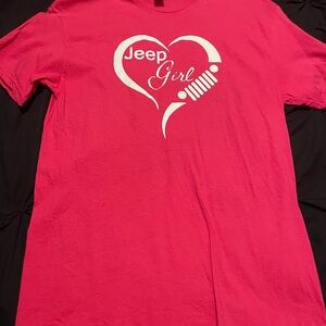 Gildan Pink Jeep Girl Heart T-Shirt
